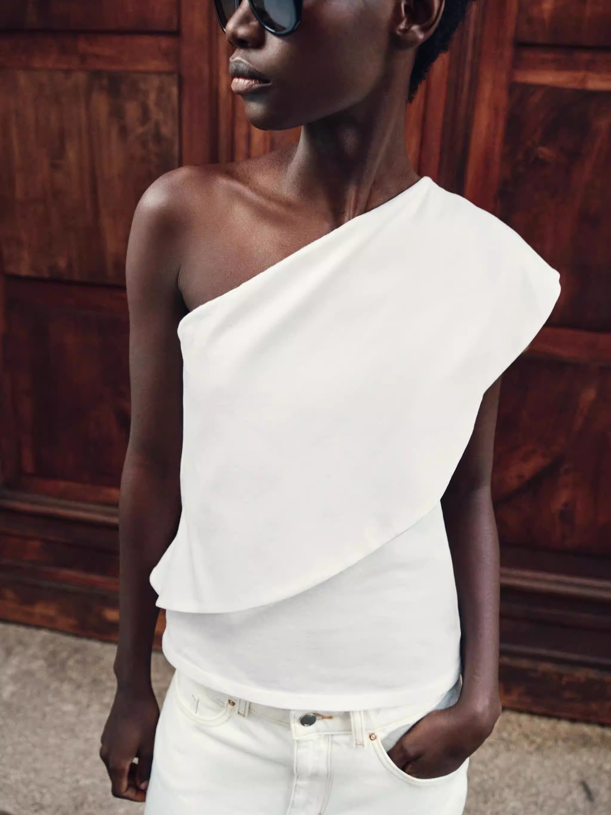 New Ethnic Fashion - New Summer Women's Fashion Asymmetric Shoulder
