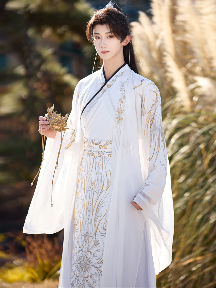Dark Black Print Male Hanfu Ne - Ethnic Fashion Wear recension och pris