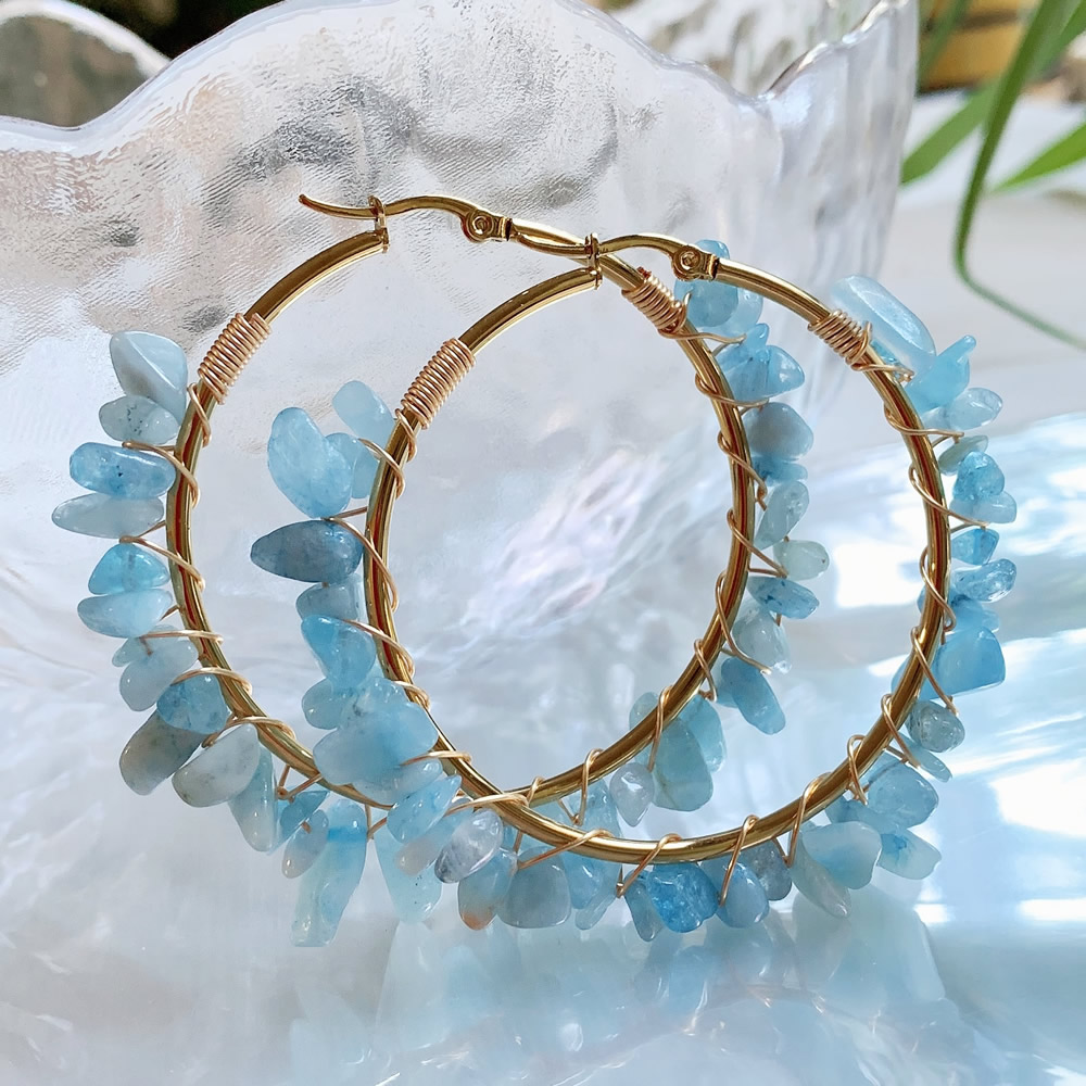 Natural Crystal Hoop Earring I - Aura Ethnic Fashion recension och pris