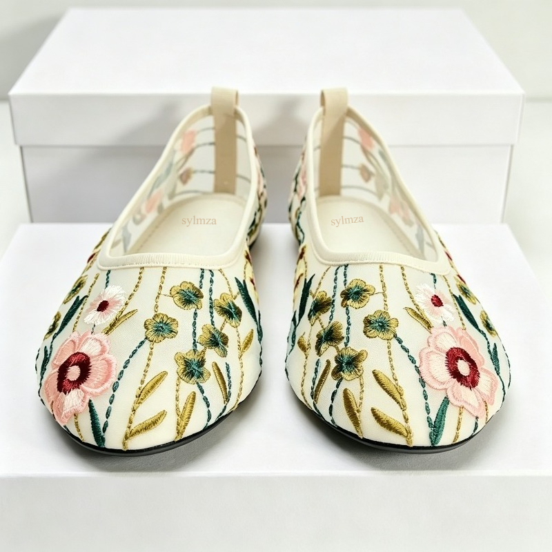 Round Toe Mesh Ballet Flats Sh - Women'S Ethnic Fashion Brands recension och pris