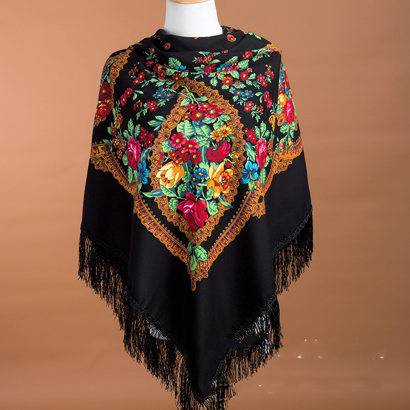 135*135cm Russian Scarf Ethnic - Winter Ethnic Fashion For Women recension och pris