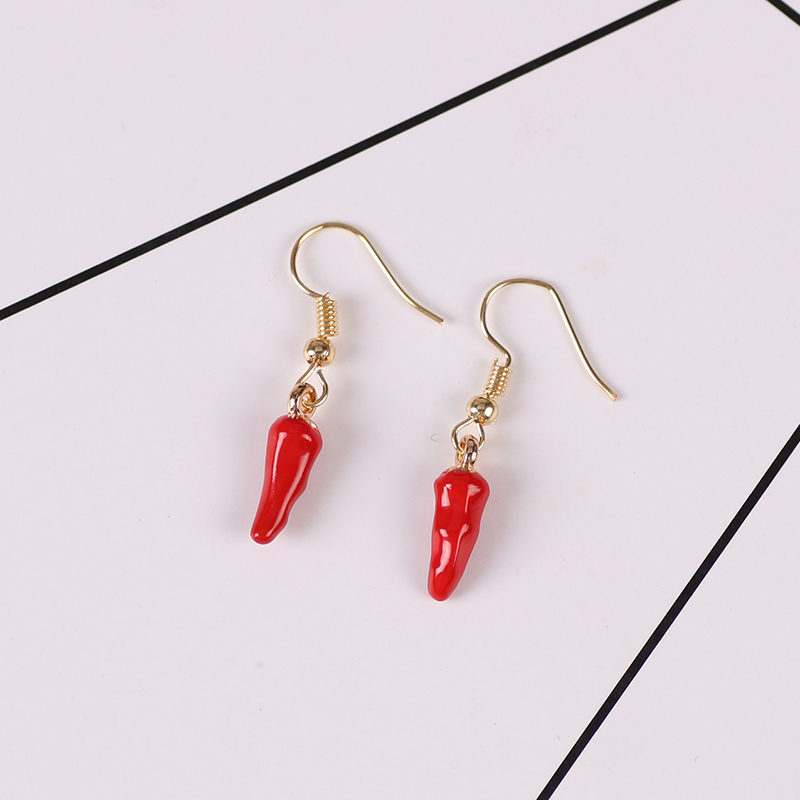 Cute Red Pepper Earrings Pendi - Ethnic Fashion Sale recension och pris