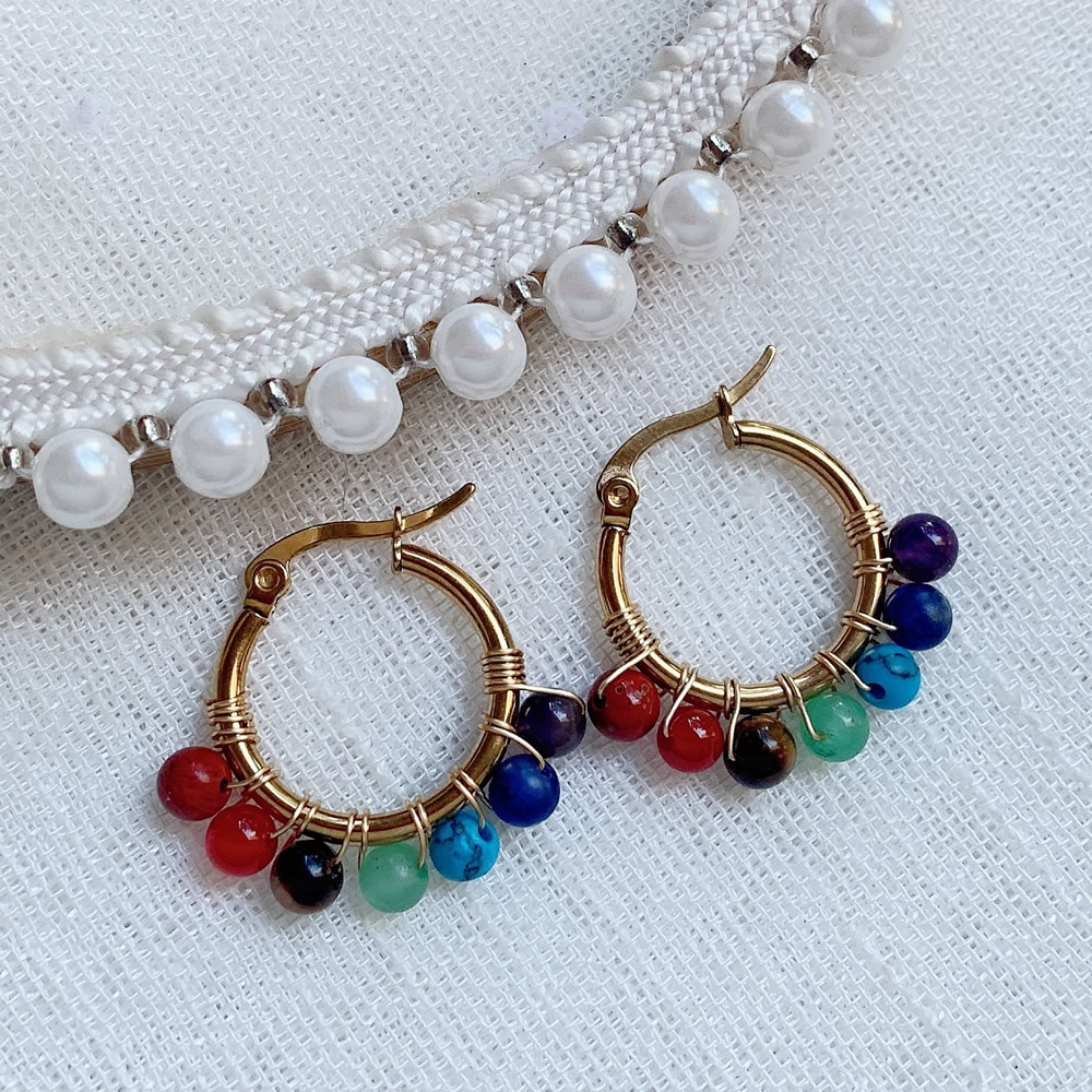 7 Chakras Natural Stone Earrin - Aura Ethnic Fashion recension och pris